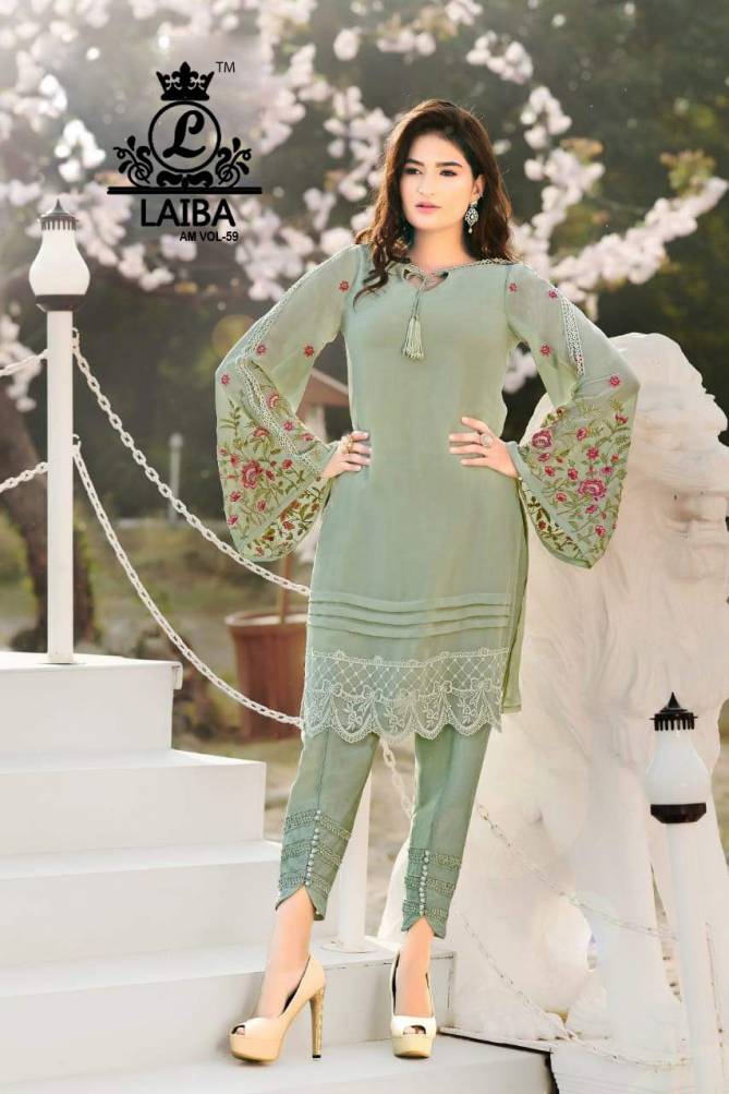 Laiba Am 59 Nx Fancy Designer Party Wear Georgette Top With Bottom Collection
